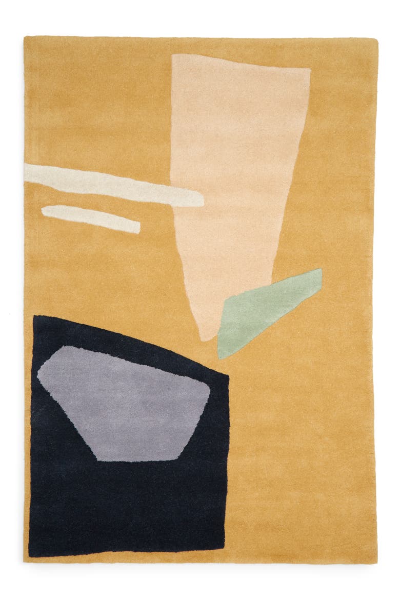 Sleeping Sharks Hand Tufted Wool Rug, Main, color, BEIGE MULTI