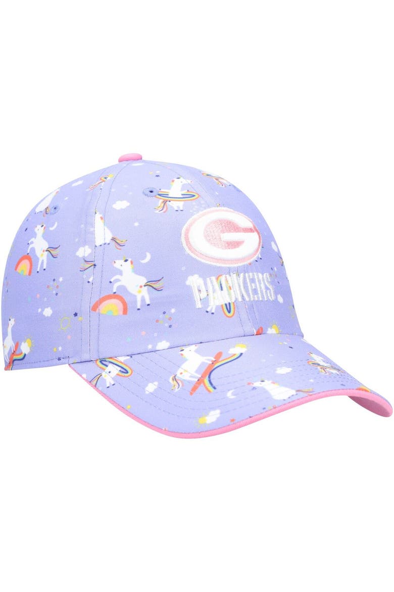 Girls Preschool '47 Purple Green Bay Packers Unicorn Clean Up Adjustable Hat, Alternate, color, Purple