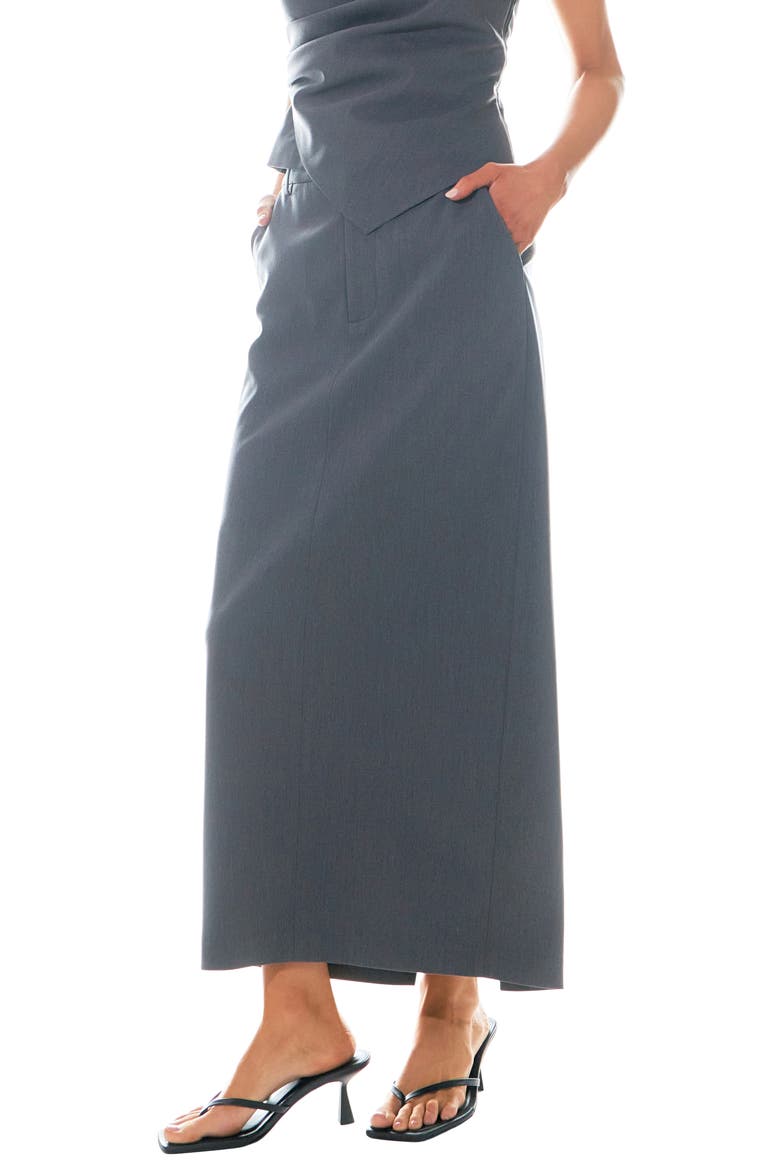 Mid Rise Maxi Skirt, Alternate, color, GREY