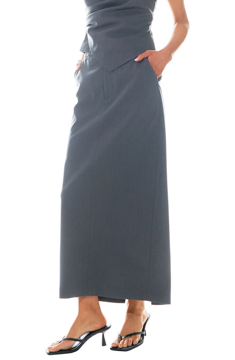Grey Lab Mid Rise Maxi Skirt, Alternate, color, Grey