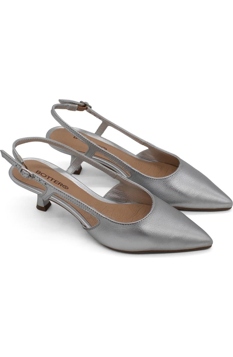 Bottero Botolivia Legacy Pointed Toe Slingback Pump, Main, color, Prata