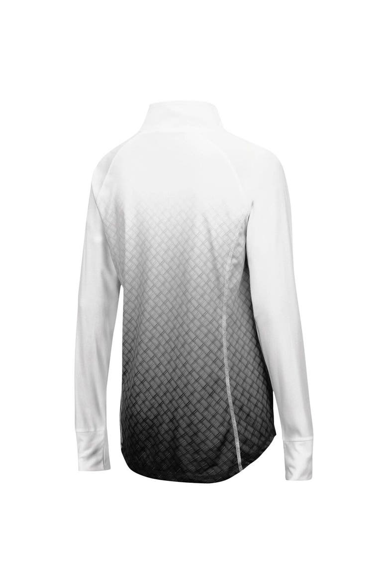 Women's Colosseum Black Rutgers Scarlet Knights Magic Ombre Quarter-Zip Raglan Jacket, Alternate, color, White