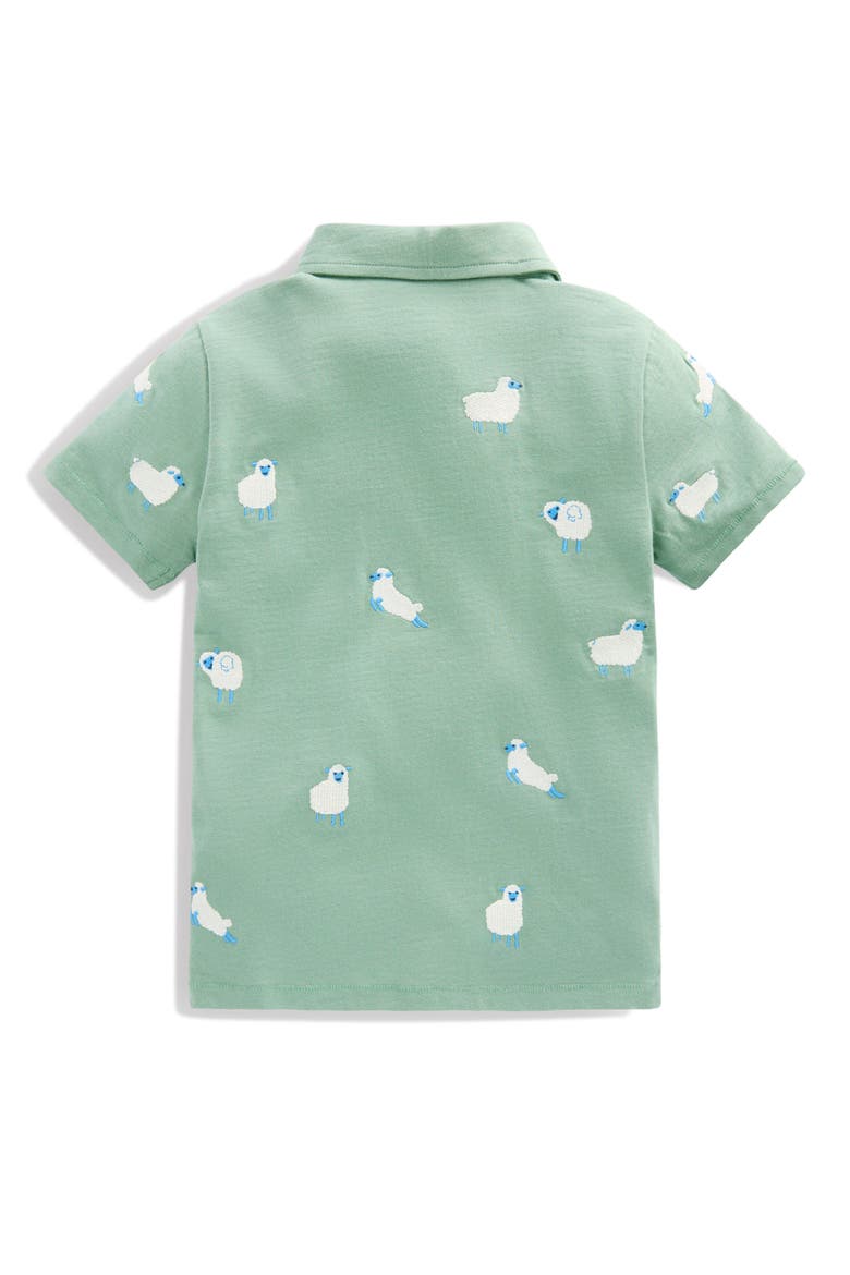 Kids' Embroidered Cotton Slub Polo, Alternate, color, SHEEP