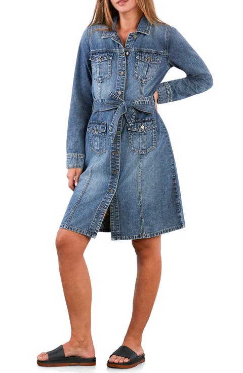 Eleanor Belted Denim Shirtdress