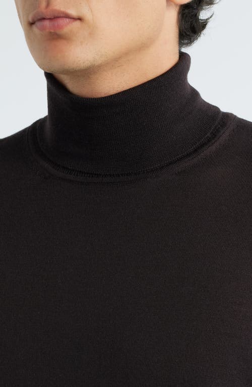 Hugo Boss Boss Musso Virgin Wool Turtleneck Sweater In Brown