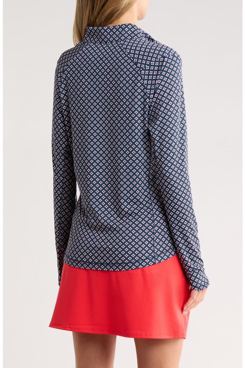 Mini Geometric Quarter Zip Pullover, Alternate, color, PEACOAT