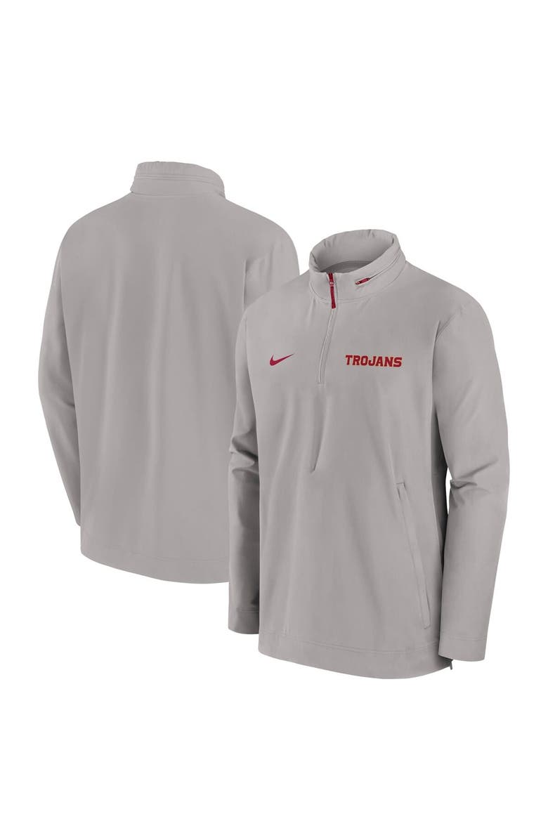 Nike Men's Nike Pewter USC Trojans Sideline Coaches Quarter-Zip Jacket, Alternate, color, Pewter