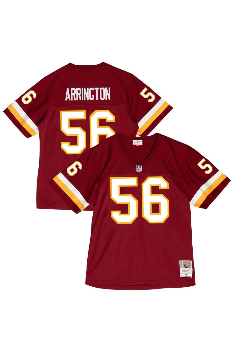 Men's Mitchell & Ness LaVar Arrington Burgundy Washington Commanders 2001 Legacy Throwback Replica Jersey, Main, color, Burgundy