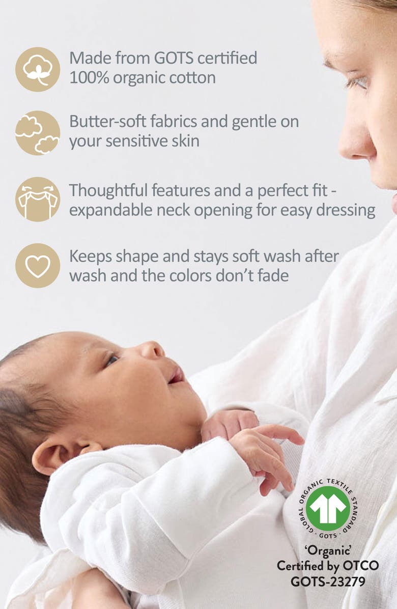 BUTTERBLU Blake Long Sleeve Organic Cotton Assorted 5-Pack Bodysuits, Alternate, color, 