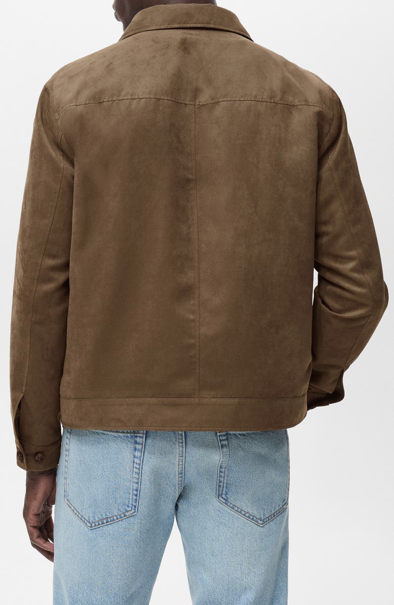 MANGO Faux Suede Jacket, Alternate, color, Green