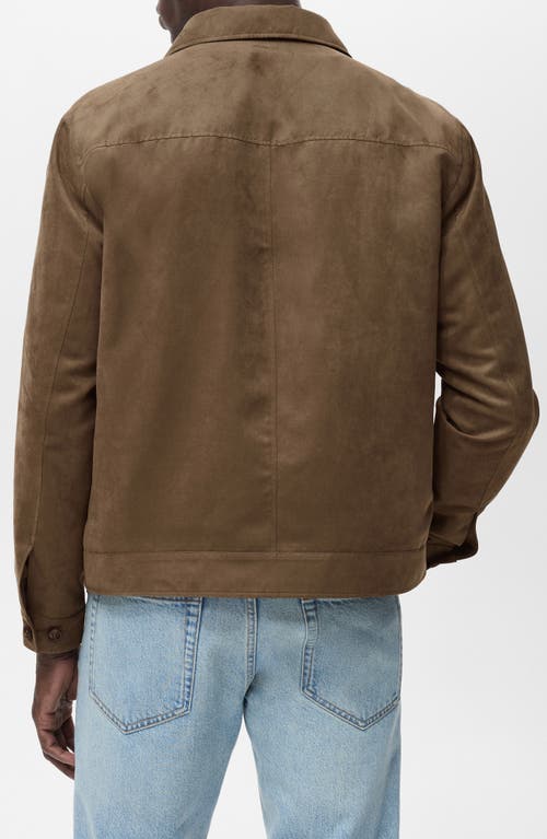 Mango Faux Suede Jacket In Brown