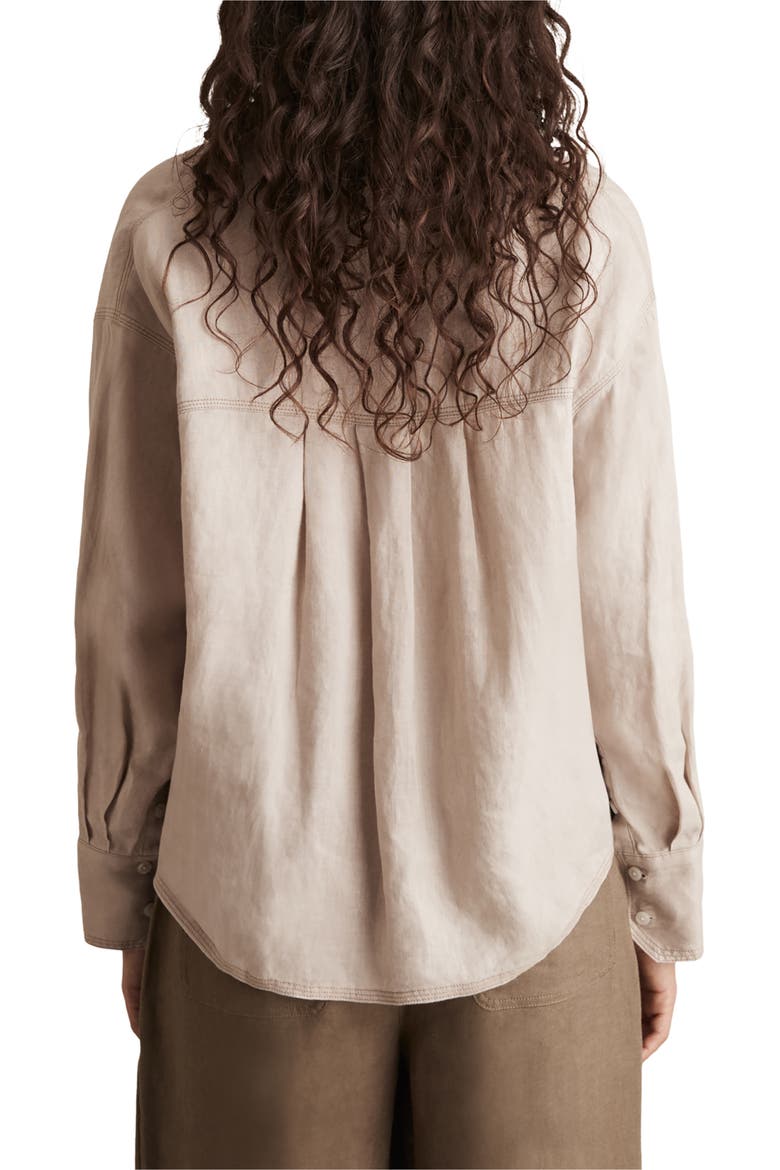 Nina Linen Popover Shirt, Alternate, color, NEUTRAL