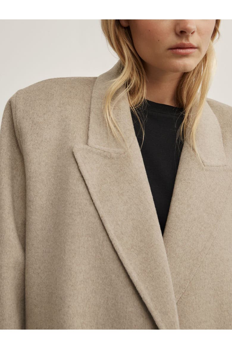 Shoulder Pad Longline Coat, Alternate, color, Oat Marle