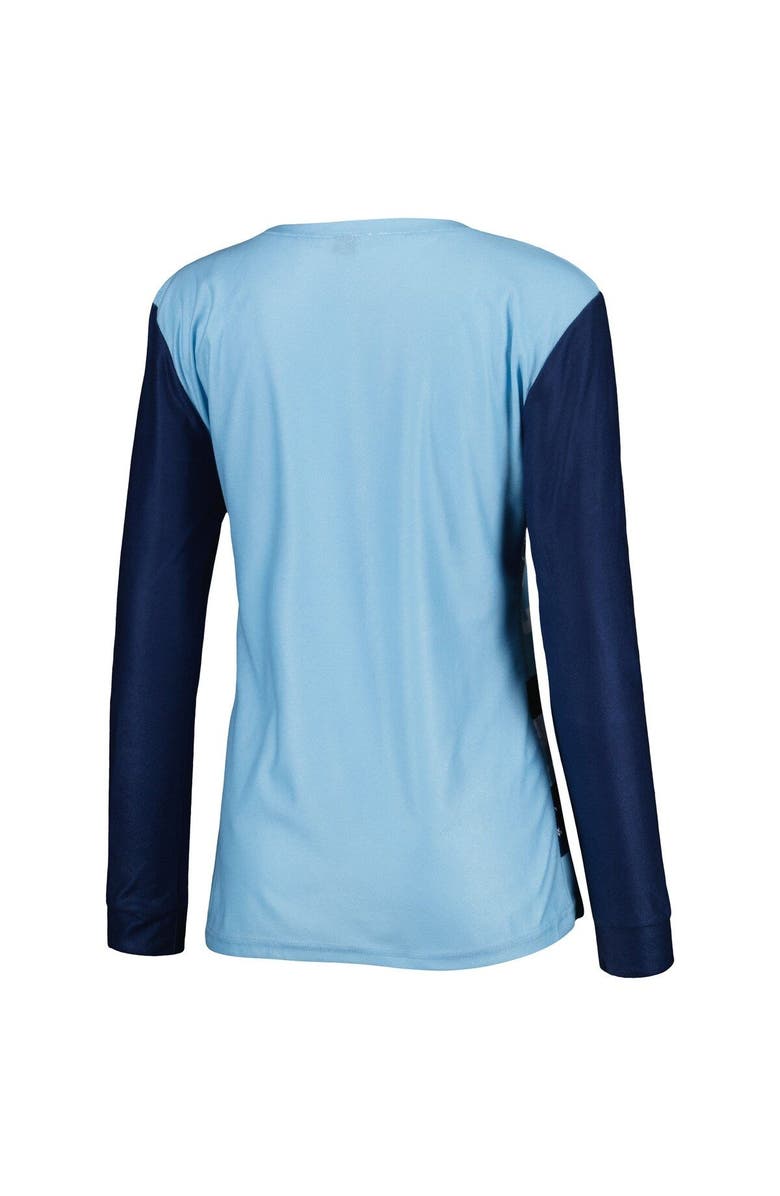 FOCO Women's FOCO Carolina Blue North Carolina Tar Heels Ugly Long Sleeve T-Shirt & Pajama Pants Sleep Set, Alternate, color, 