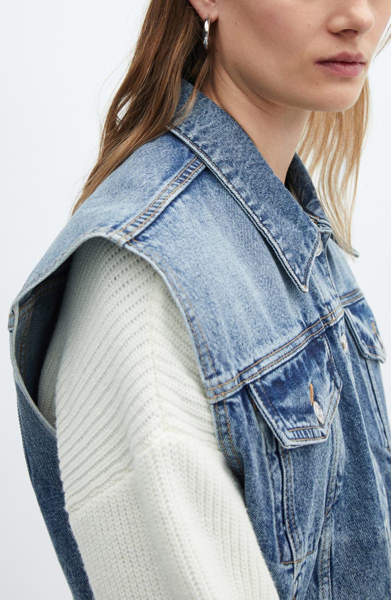 MANGO Oversize Denim Vest, Alternate, color, 