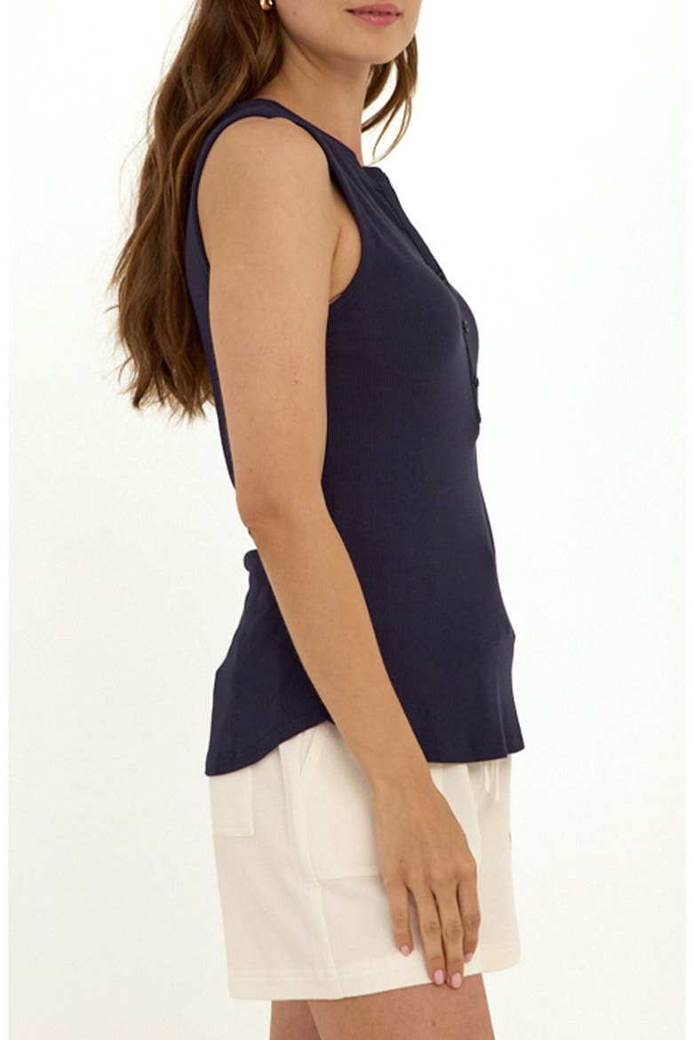 Akia Feather Ribbed Henley Tank, Alternate, color, STARGAZER