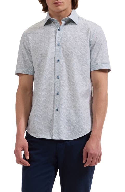 Miles OoohCotton® Print Short Sleeve Button-Up Shirt