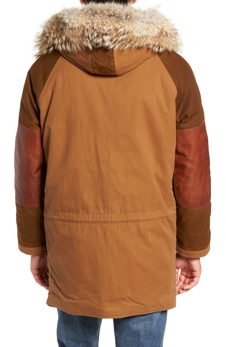 Frye Ranson Faux Fur Trim Mixed Media Parka, Alternate, color, 