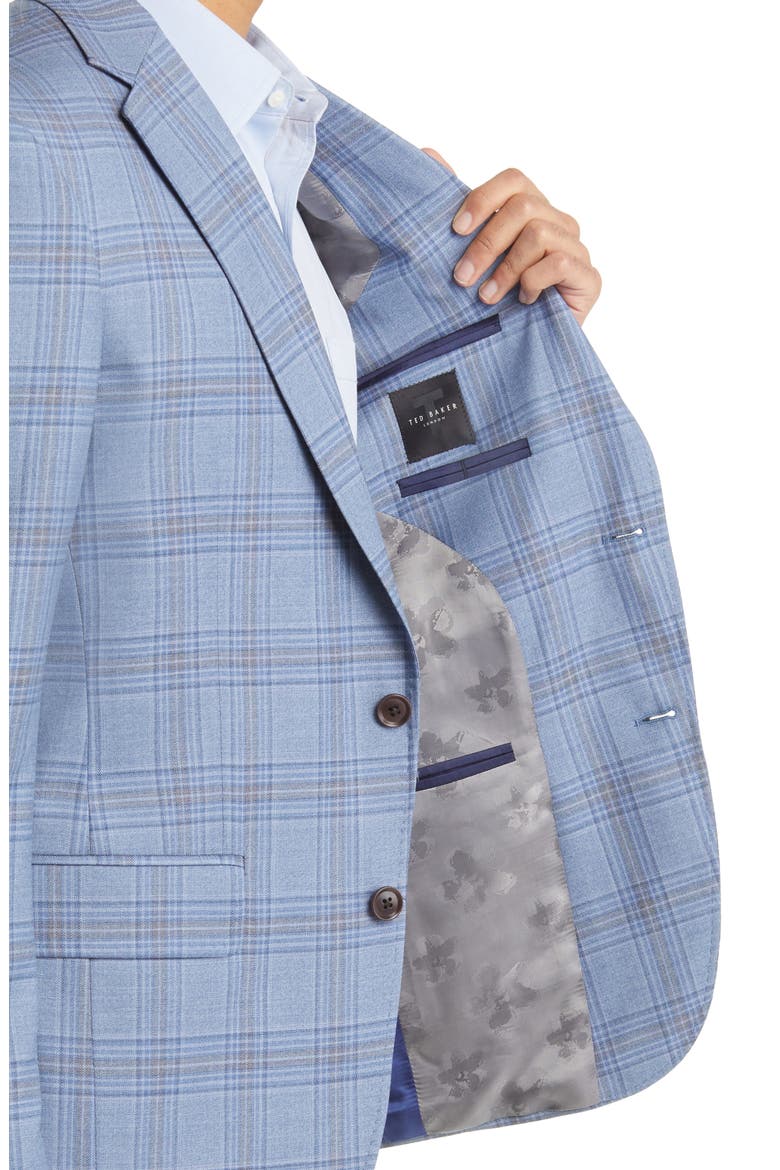 Jay Slim Fit Plaid Wool Sport Coat, Alternate, color, LIGHT BLUE