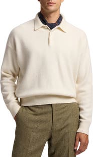Ralph Lauren Purple Label Long Sleeve Cashmere & Alpaca Rugby Polo Sweater