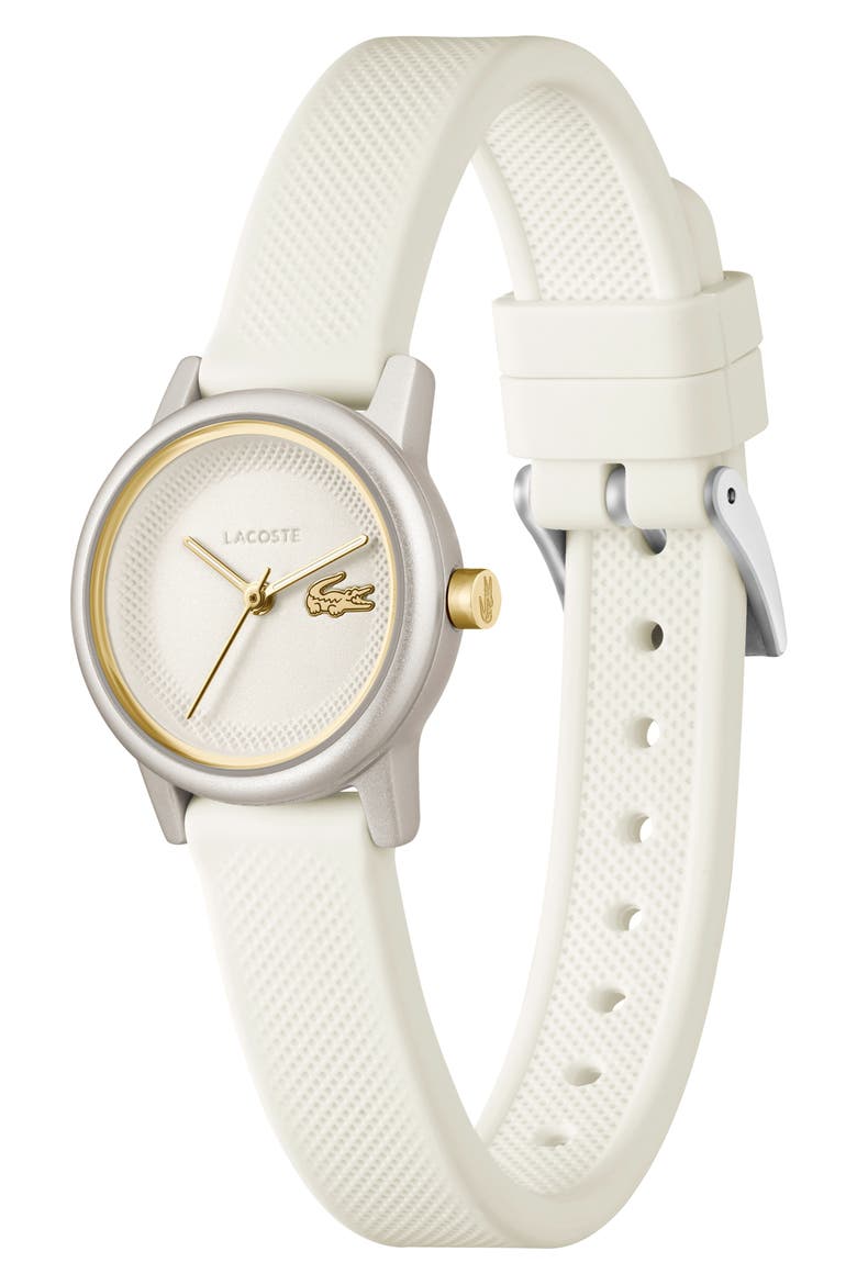 L.12.12 Mini Swift Silicone Strap Watch, 24mm, Alternate, color, OFF WHITE