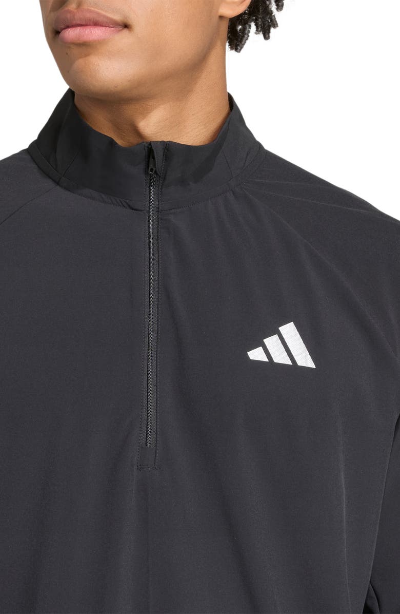 adidas Essentials Woven Half Zip Jacket, Alternate, color, Black