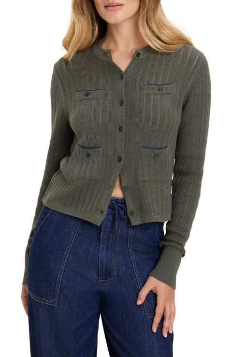 Cotton Pointelle Cardigan