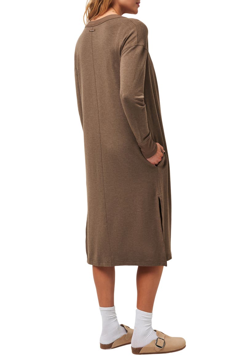 Resort Use Long Cardigan, Alternate, color, HEATHER COCOA BROWN