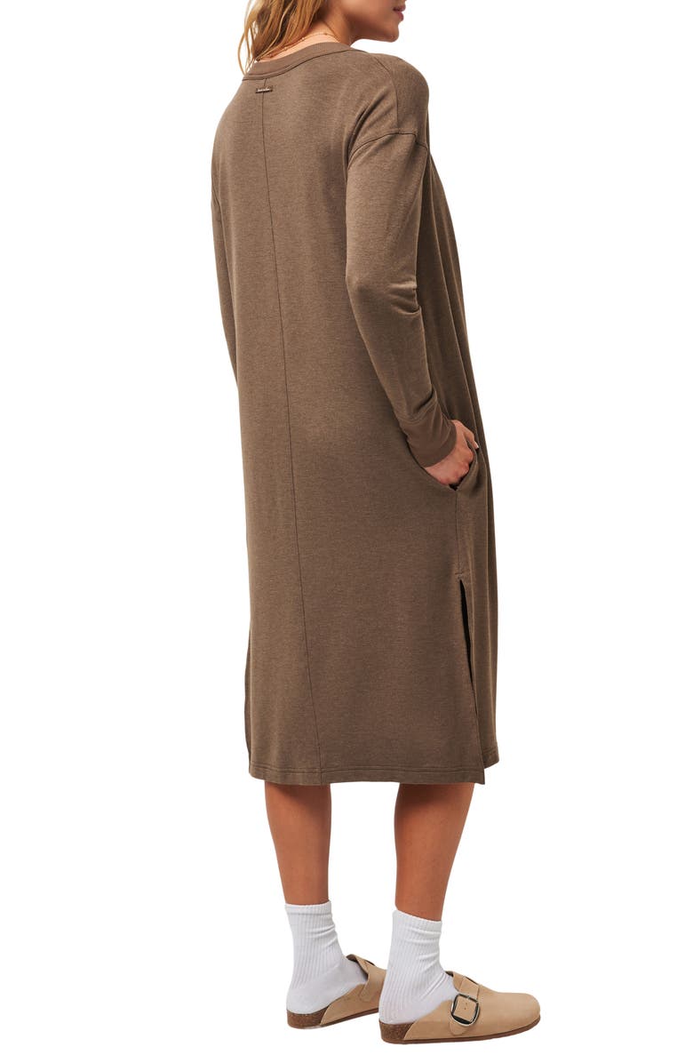 TravisMathew Resort Use Long Cardigan, Alternate, color, Heather Cocoa Brown