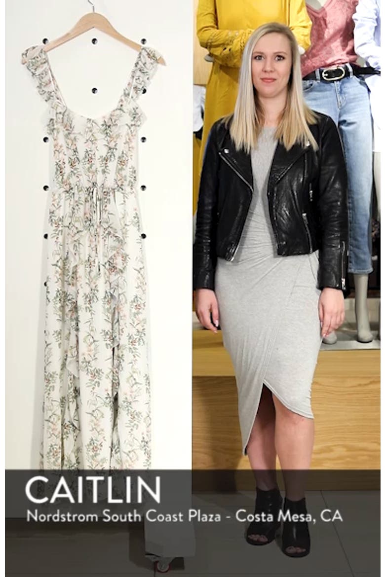 Isabella Floral Stripe Cross Back Maxi Dress video