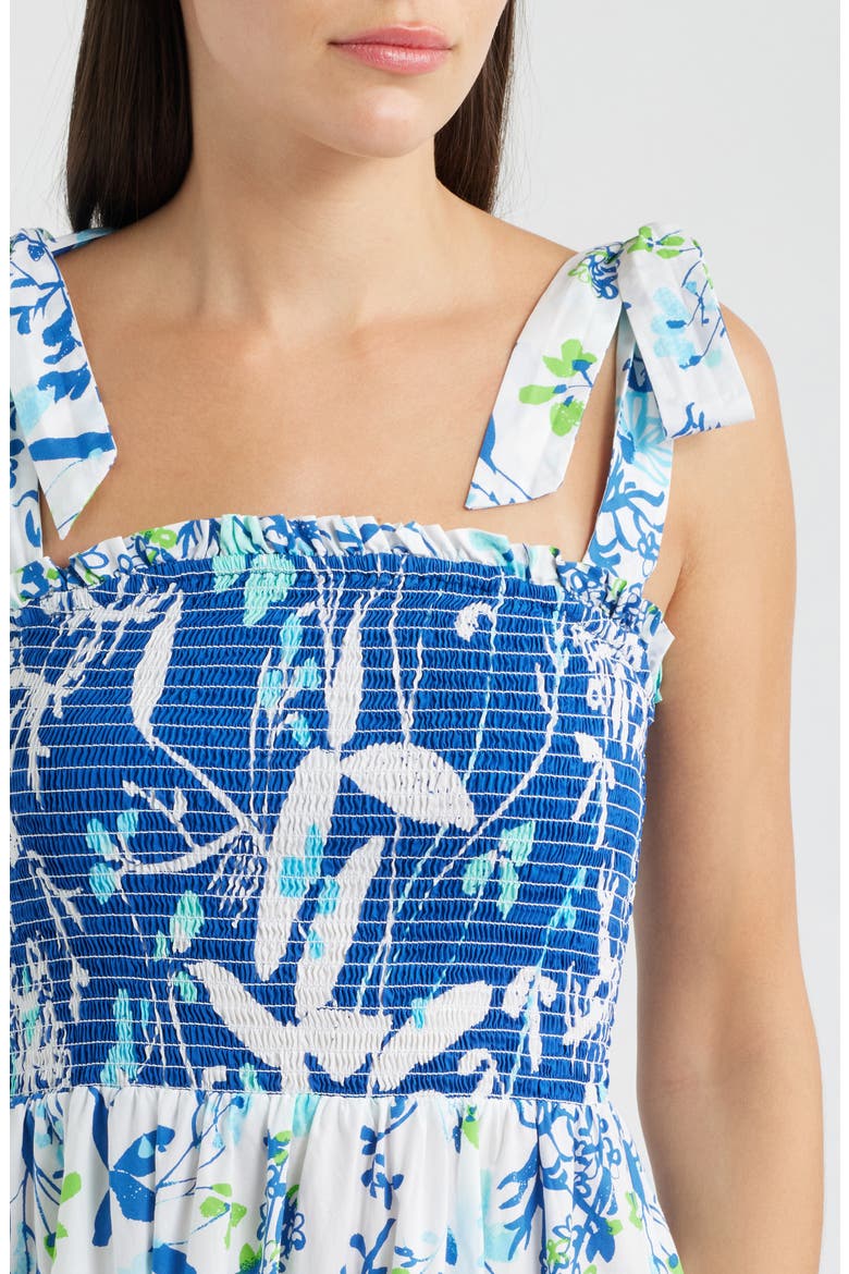 Athyn Smocked Tie Strap Maxi Dress, Alternate, color, RESORT WHITE SEA BLOOMS