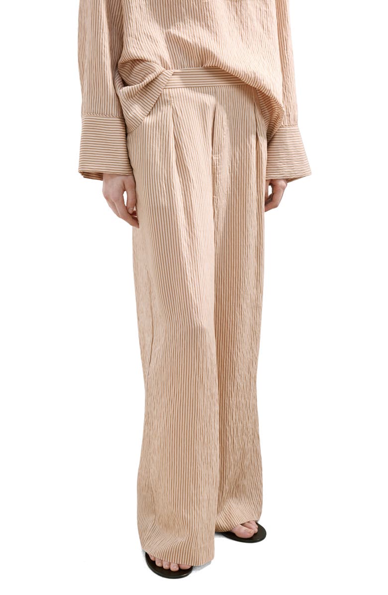 MANGO Stripe Straight Leg Pants, Main, color, 