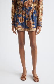 Zimmermann Aster Relaxed Fit Silk Shorts