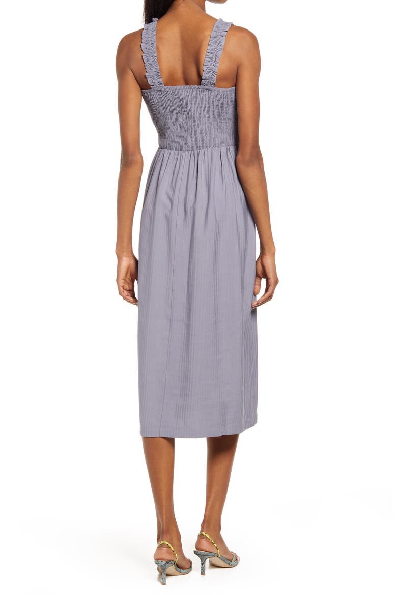 Julia Smocked Sleeveless Midi Sundress, Alternate, color, DUSTY PURPLE