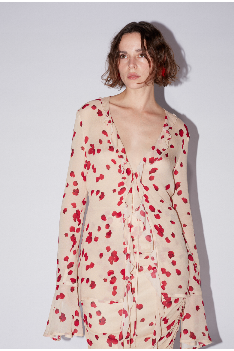 Rose Chiffon Top, Alternate, color, Nude Rose