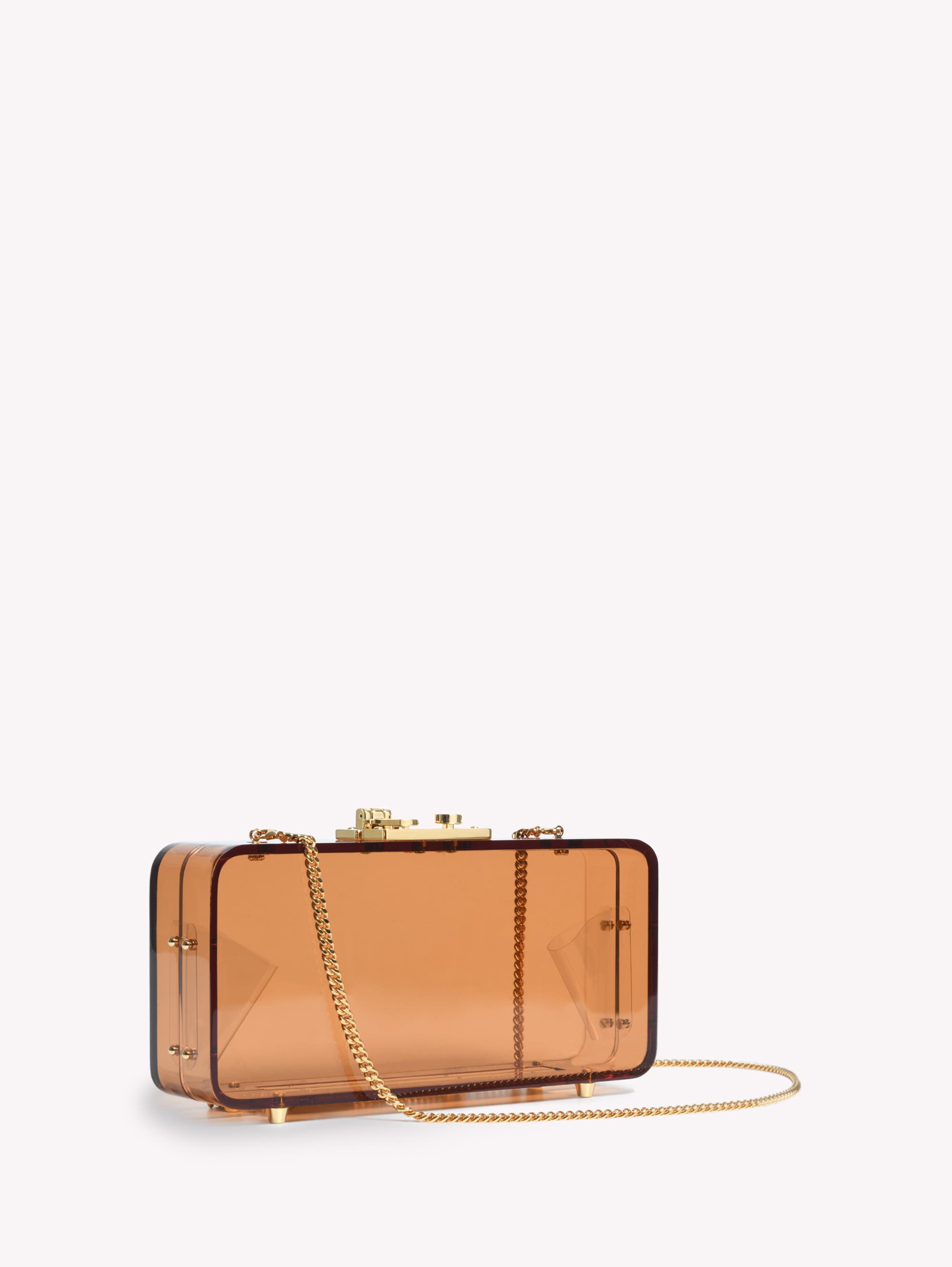 Gianvito Rossi Valì Plexi Clutch, Alternate, color, Metallic Gold Plexi