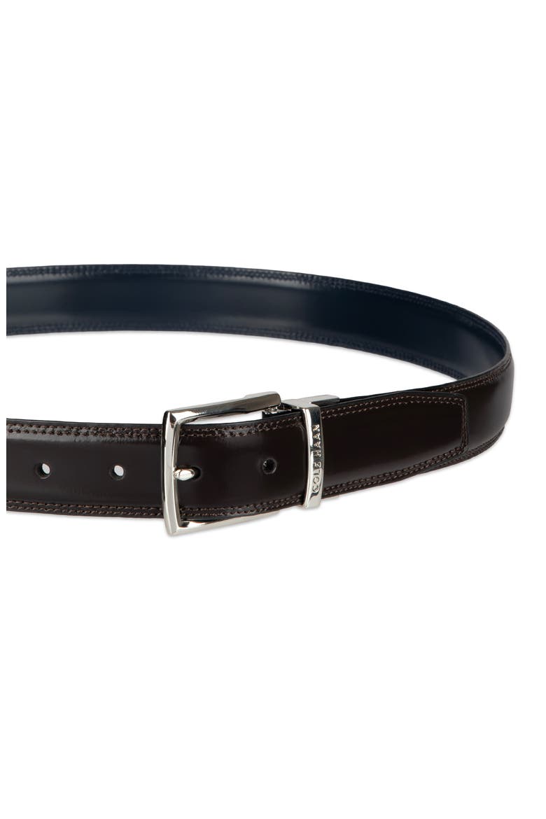 Reversible Leather Belt, Alternate, color, CHOCOLATE / NAVY