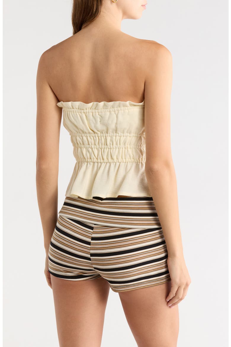 Paige Smocked Crop Top, Alternate, color, VANILLA