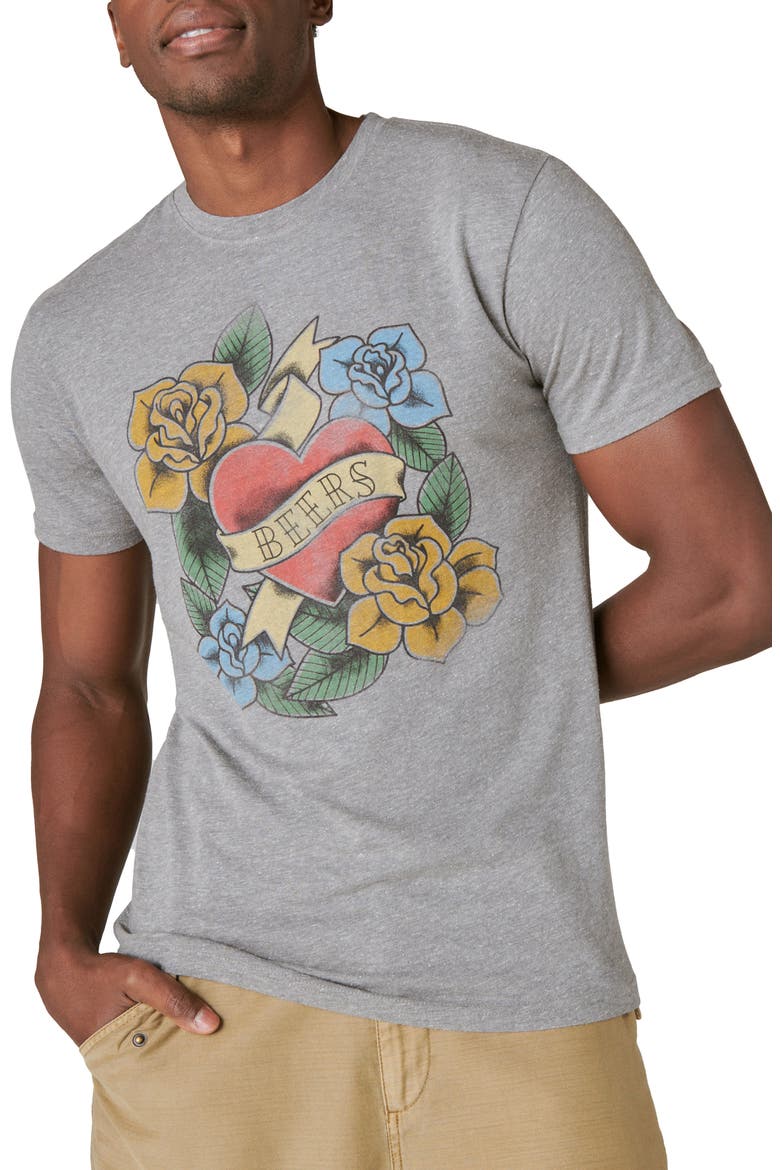 Beer Tattoo Graphic T-Shirt, Alternate, color, HEATHER GREY