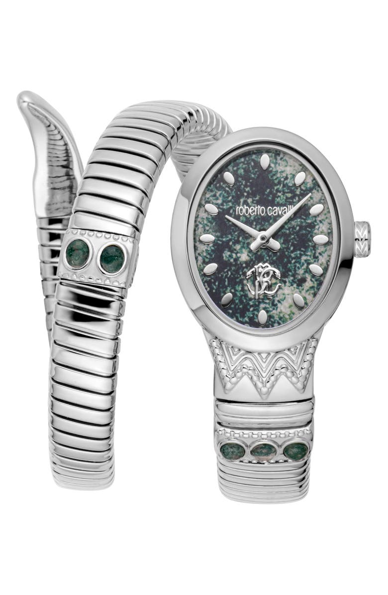 Roberto Cavalli Serpente Ornato Snake Wraparound Bracelet Watch, 22.5mm x 34mm, Main, color,