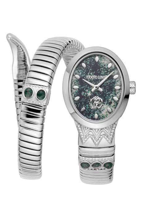 Roberto Cavalli Serpente Ornato Snake Wraparound Bracelet Watch, 22.5mm x 34mm