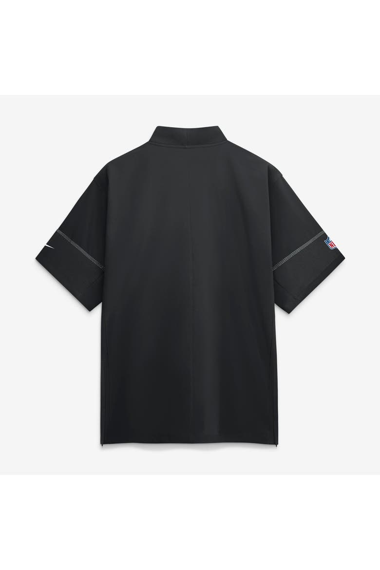 Men's Nike Black Las Vegas Raiders Sideline Short Sleeve Quarter-Zip Coaches Jacket, Alternate, color, Black