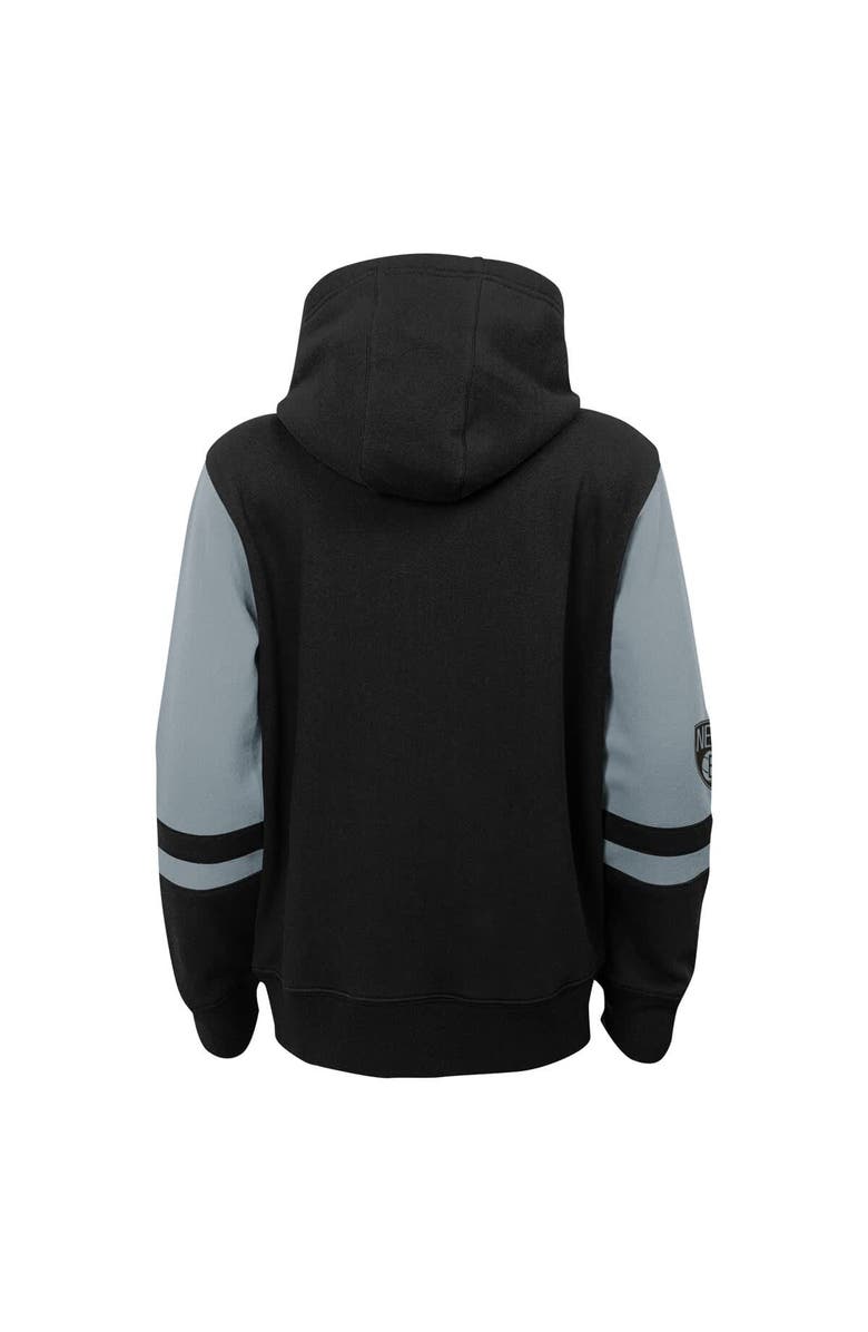 Outerstuff Preschool Black Brooklyn Nets Straight To The League Full-Zip Hoodie, Alternate, color, Black