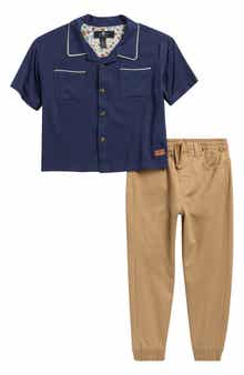 Kids' Camp Shirt & Jogger Pants Set