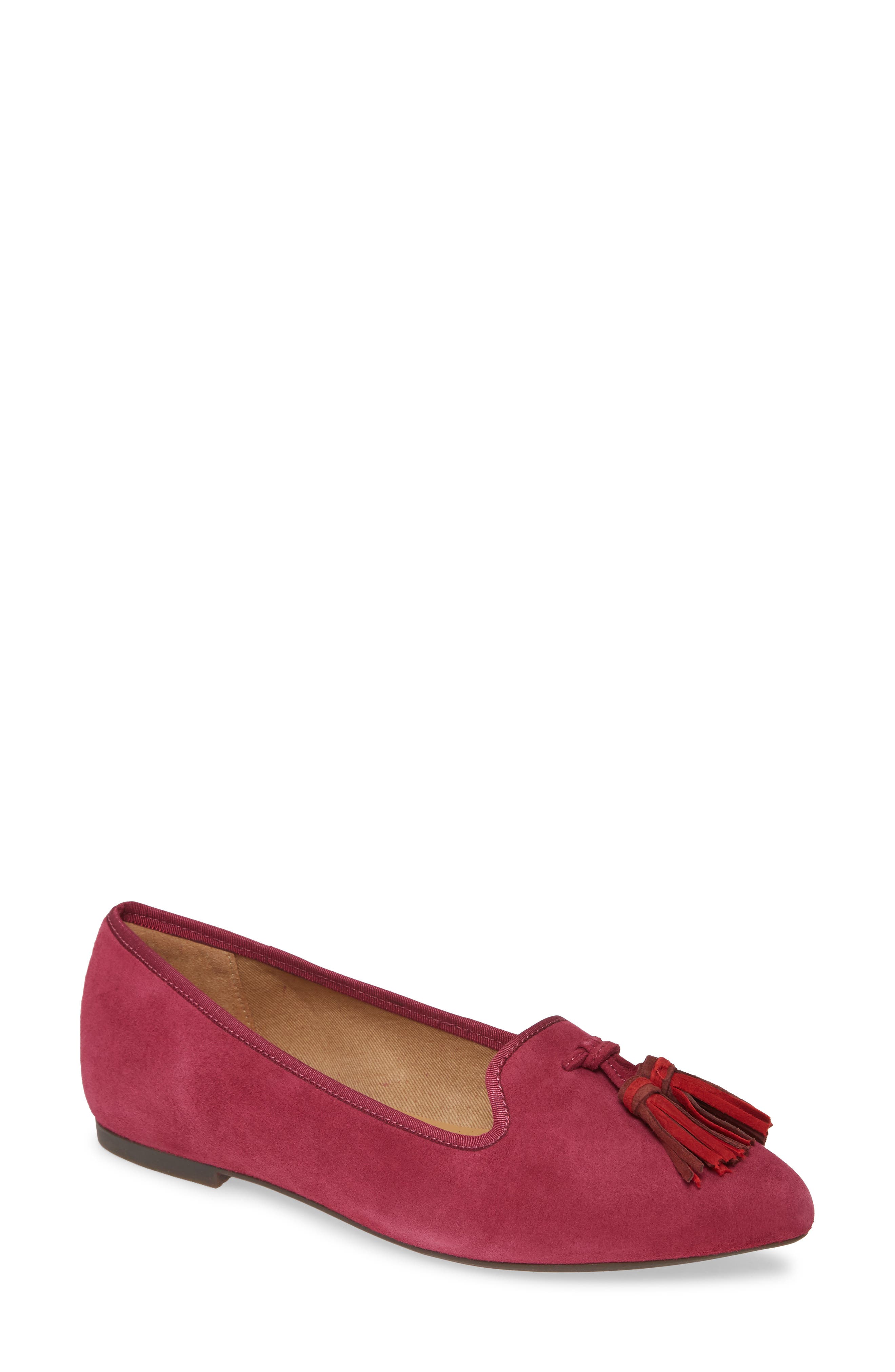 Sadie Tassel Loafer, Main, color, BEAUJOLAIS SUEDE