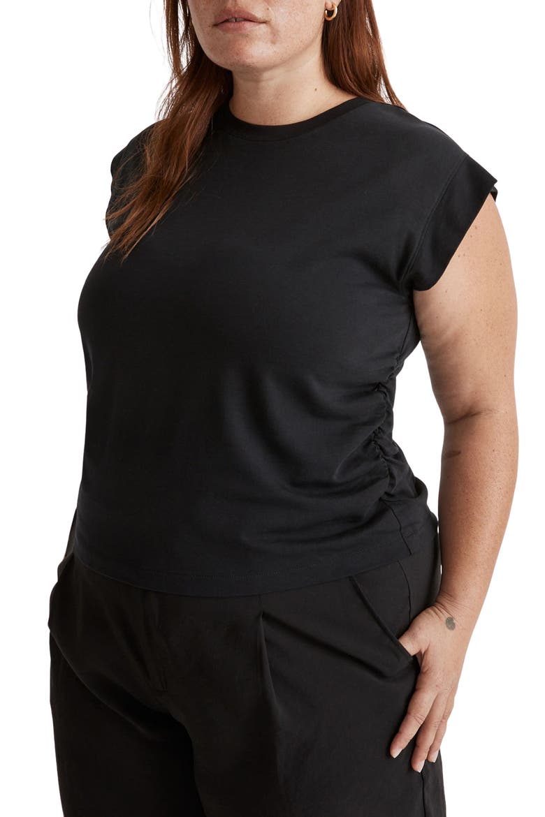 Side Cinch Jersey Muscle Tee, Main, color, TRUE BLACK