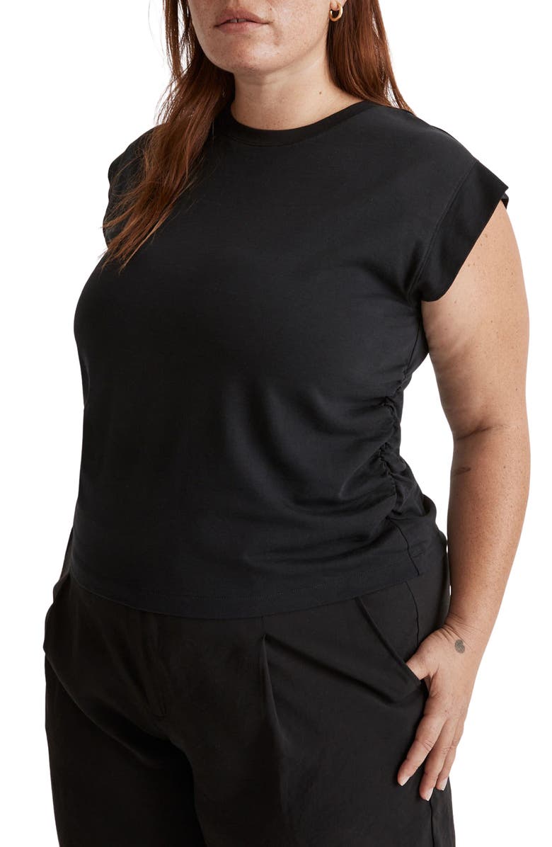 Madewell Side Cinch Jersey Muscle Tee, Main, color,