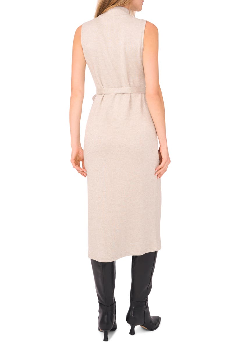 Vince Camuto Tie Waist Mock Neck Sweater Midi Dress, Alternate, color, Dusty Oatmeal Heather
