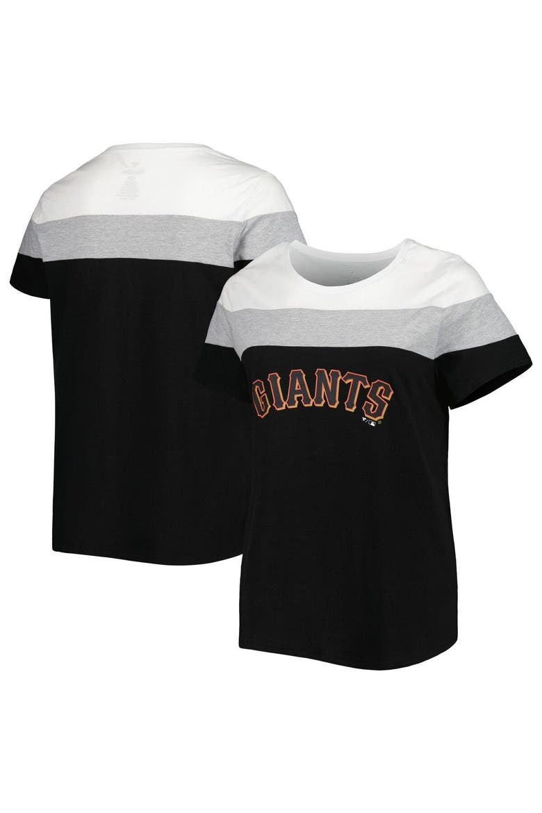 Women's White/Black San Francisco Giants Plus Size Colorblock T-Shirt, Main, color, Black