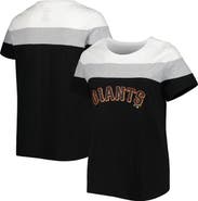 PROFILE Women's White/Black San Francisco Giants Plus Size Colorblock T-Shirt